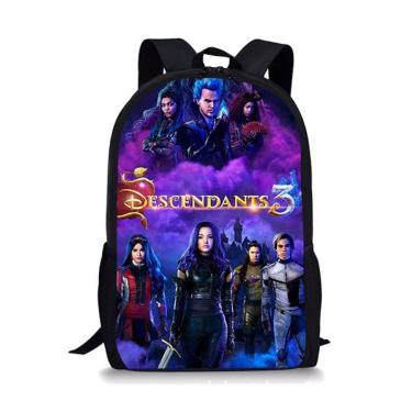 Imagem de Mochila Descendants Mal`s Cartoon Kids Nylon 28x13x44cm
