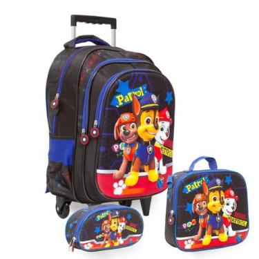 Imagem de Kit Mochila Infantil Rodinha Estampa Patrulha Canina Juvenil - Toys 2U