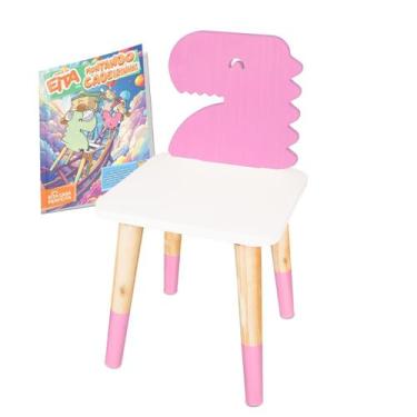 Imagem de Cadeira Infantil de Madeira Dinossauro - Eita Casa Perfeita, Rosa