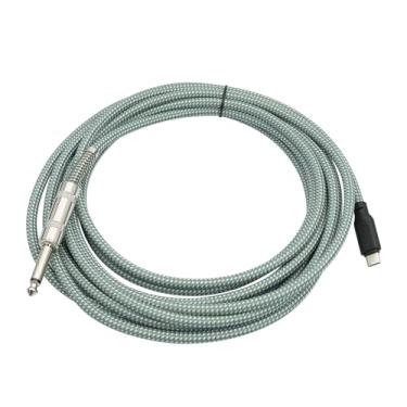 Imagem de XCPHGFM Cabo de áudio de guitarra macho de 6,35 mm para tipo C macho Microfone Gravação de cabo de áudio Plug and Play para console de mixagem de guitarra elétrica conectado à gravação de computador