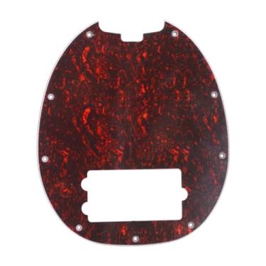 Imagem de TTETTZ Escudo para Guitarra Baixo, Placa Protetora Anti-riscos com 9 Furos, Acessório de Reposição, Ferragens de Proteção, Vermelho