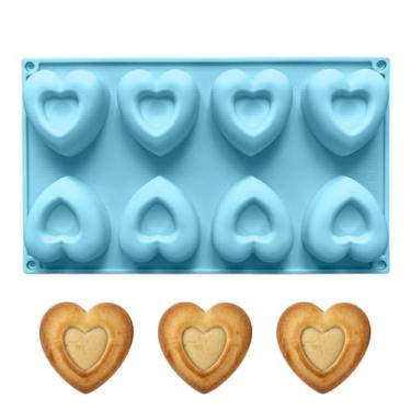 Imagem de Molde De Coração Em Silicone - Tabuleiro Para Bolos De Silicone Com 8 Cavidades | Formas Para Doces E Chocolate,Para Cozinha Dos Namorados Decoração De Bolos Doces Artesanato Em Resina