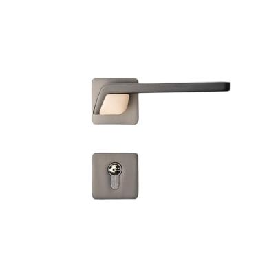 Imagem de VTGVVVTR Fechadura de porta de quarto, maçaneta de porta cinza, fechadura, mudo, porta de madeira, divisão, fechadura magnética (cinza silencioso 35 50 mm)