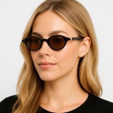 Imagem de Óculos Retrô Virginia Preto Lente Marrom Elegante UV400 Premium-Feminino