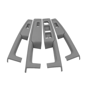 Imagem de 1 conjunto de 4 peças compatível com Skoda Superb 2 2008-2013 bege cinza maçaneta interna da porta do carro luva da moldura do apoio de braço 3T1867157 3T1867158 3T0867162(4 PCS-Grey)