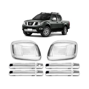 Imagem de Kit Aplique Cromado Maçaneta Retrovisor Nissan Frontier 2010