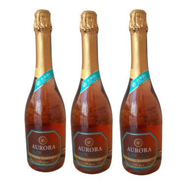 Imagem de Kit Espumante Aurora Rosé Zero Álcool 750ml 3 unidades
