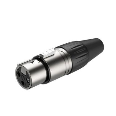 Imagem de Plug Conector Canon XLR Microfone Femea 3 Pinos Profissional - E-Conne