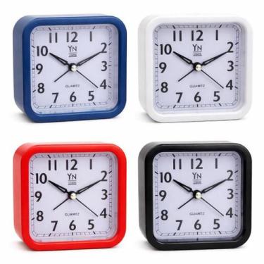 Imagem de Relógio De Mesa Despertador Analógico Alarme Pilha - Branco - Yn clock