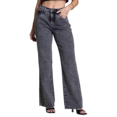 Imagem de Calça Jeans Sawary Reta Brilho - 282931 - 44, Preto, 44