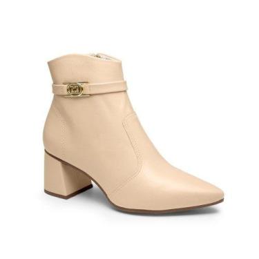 Imagem de Bota Feminina De Salto Bloco Dakota D2751-0007, Bege, 37