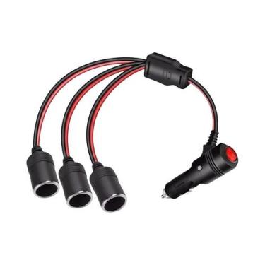 Imagem de Adaptador Divisor De Tomada De Isqueiro Automotivo 12V 24V Com Interru