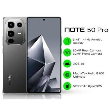 Imagem de Smartphone Infinix Note 50 PRO, CELULAR GAMER, 256GB, 16GB RAM, ACOMPA