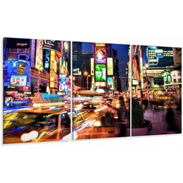 Imagem de Quadro Decorativo Cidade Nova York 120x60 3 peças