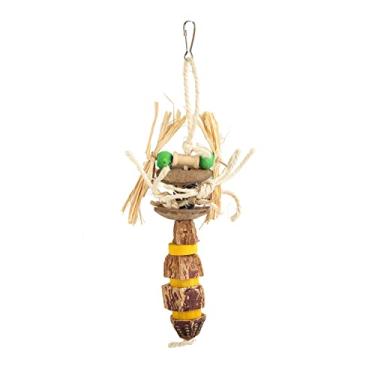 Imagem de Brinquedo de mastigar papagaios de madeira brinquedo de mastigar nozes de pássaro brinquedo de mordida de pássaro gaiola de pássaro brinquedo divertido papagaio mordida pendurada blocos