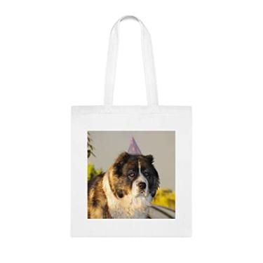 Imagem de Bolsa de transporte para cães de pastor caucasiano, presente para cão de pastor caucasiano, para cachorro pastor caucasiano, bolsa de ombro para cão de pastor caucasiano, bolsa reutilizável para cão pastor caucasiano, Branco