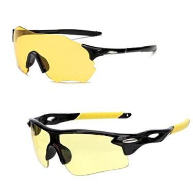Imagem de Kit 2 Óculos Esportivo Bike Unissex Lentes Amarelas Noturno