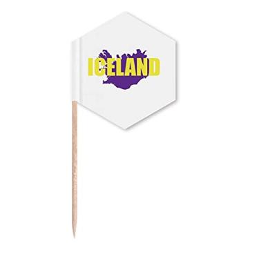 Imagem de Mapa de luz polar da Islândia, Europa, palitos para cupcake, festa comemoração