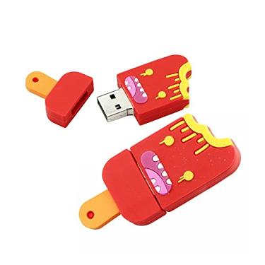 Imagem de Pen Drive USB 2.0 em forma de sorvete de 64 GB PenDrive U Disk Memory Stick Armazenamento externo Pen Drive USB Flash Disk Pen Drive USB Drive Flash Memory com corrente (vermelho)