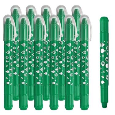 Imagem de PATIKIL Giz de cera de gel aquarela, 12 peças de giz de cera laváveis para colorir, desenhar, pintar, verde