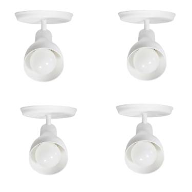 Imagem de Kit 4 Spots de Sobrepor 1 Lâmpada Direcionável Cor:Branco