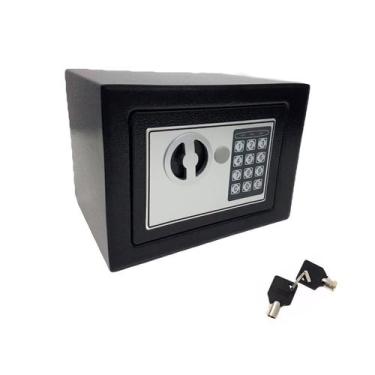 Imagem de Cofre Eletrônico Digital Teclado C/ Senha + Chave 23x17x17cm - KOKAY, 
