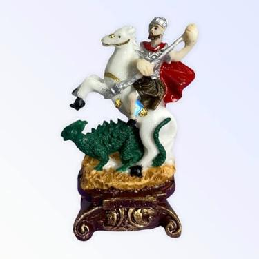 Imagem de Meta Atacado, Imagem Católica em Resina Tamanho Pequeno - Escolha o Modelo Cor:São Jorge 7 cm
