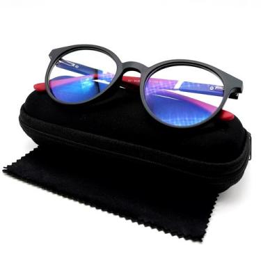 Imagem de Armação Óculos Redondo Sem Grau Tr90 Lente Blue Ray Descanso - MasterV