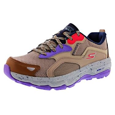 Imagem de Skechers Tênis de corrida feminino Go Run Trail Altitude-Backwoods Trail, Castanho-acinzentado/azul-marinho, 36