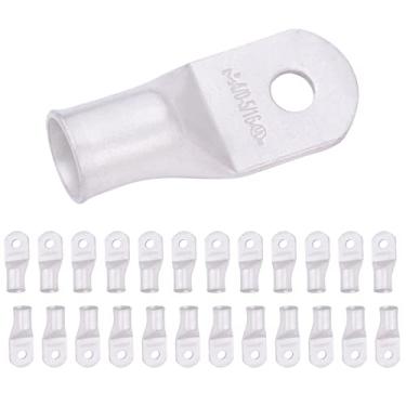 Imagem de SELTERM Parafuso 4/0 AWG 5/16" (25 peças) UL Marine Grade Wire Lugs, extremidades do cabo de bateria, ilhós de cobre estanhado, conectores de terminal de anel tubular [B92]