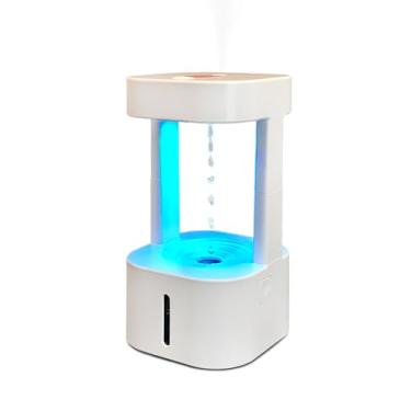 Imagem de Umidificador Anti Gravidade, 580ML Anti Gravidade Água Gotas Umidificador de Ar Com Luz Noturna Colorida, Anti Cool Mist Difusor Óleo Essencial Difusor para Quarto