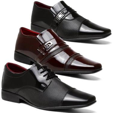 Imagem de Kit 3 Pares De Sapato Social Masculino Em Verniz - Iden Shoes, 42