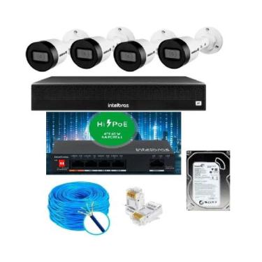Imagem de Kit Cftv 4 Câmeras Ip Intebras Vipc 1230 Hd Nvd 1404 C/1Tb - Intelbras