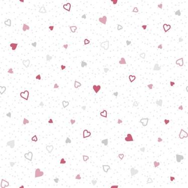 Imagem de Papel De Parede Adesivo Lavável sala Coração Rosa Azul Fofo 12m - Sign