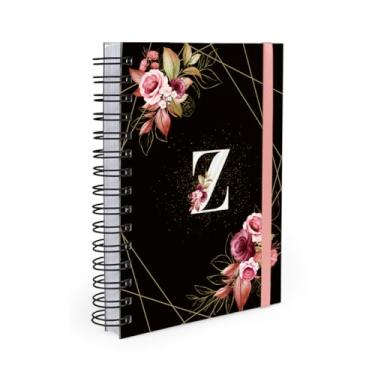 Imagem de Agenda Planner Diária 2026 Monograma Floral Preto e Rosa Letra Z