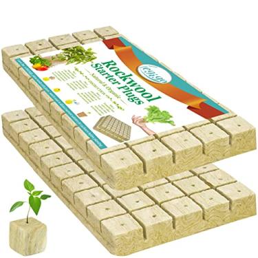 Imagem de Legigo Cubos de 2,5 cm de lã de rocha, cubos de cultivo de sementes para hidroponia, cubos de plantio de lã de rocha, cubos de clone, cápsulas hidropônicas de cultivo sem solo para germinação de