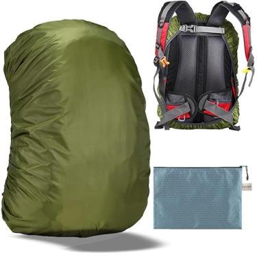 Imagem de Gryps Capa de chuva impermeável para mochila com fivela antiderrapante ajustável e camada interna reforçada com revestimento de prata para acampamento, caminhadas, viagens, caça, ciclismo e mais,