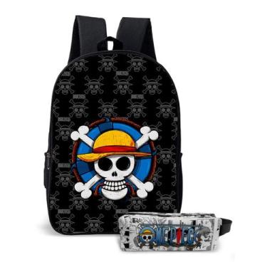 Imagem de Kit Mochila Infantil com Estojo Estampa Série Pirata Chapéu de Palha A