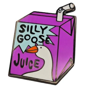 Imagem de Leraverppy Broche esmaltado, broche de lapela de suco de ganso silly, broche engraçado de pato de desenho animado, emblema de caixa de bebidas roxas, presente para adolescentes, família, amigos