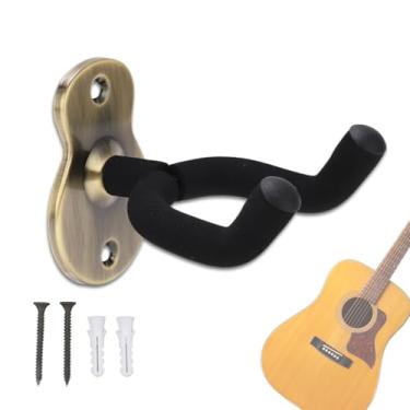 Imagem de Ganchos de parede para guitarra, suporte de metal, suporte de guitarra, suporte de guitarra para instrumento para baixo elétrico acústico, ukulele, banjo, bandolim, gancho de parede para guitarra