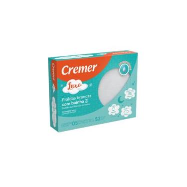 Imagem de Fralda De Pano Luxo Branca Com Bainha - Cremer