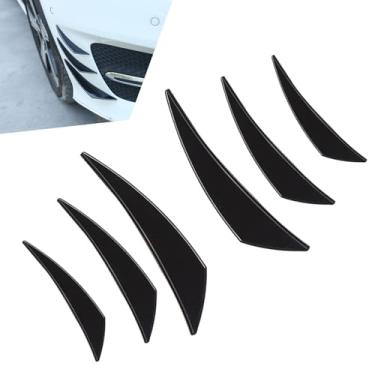 Imagem de Zikefest Kit de canards de spoiler de carro 6 peças, divisor de lábio universal para para-choque dianteiro, tira anticolisão de corpo de borracha macia, acessórios de decalque de decoração externa