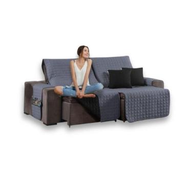 Imagem de Kit 3Pçs Capa Sofá Retrátil Shield Matelada Dupla Face 400 - Mr Enxova