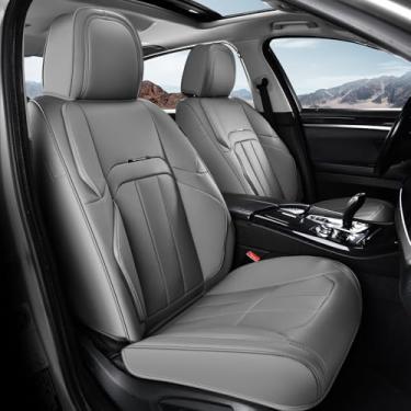 Imagem de Coverado Capa de assento de carro, capa para assento dianteiro de carros, couro premium, protetores de assento impermeáveis de ajuste universal, almofada de assento de carro antiderrapante para a