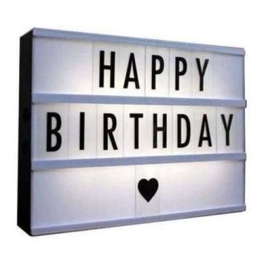 Imagem de Letreiro Quadro Led Light Box Painel A4 96 Letras Recado - OEM