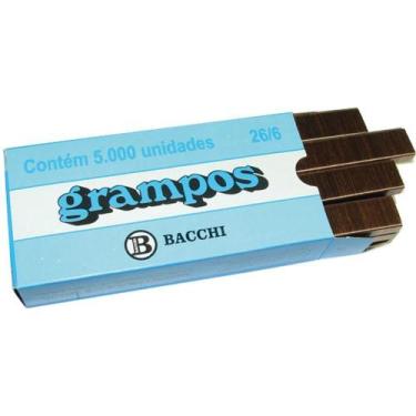 Imagem de Grampos 26/6 Cobreado 5000 - Bacchi