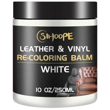 Imagem de Bálsamo de recoloração de couro branco, kit de reparo de couro para móveis, pintura e reparo de sofá de couro, removedor de arranhões de couro, restaurador de cor de couro para sofás, assentos de