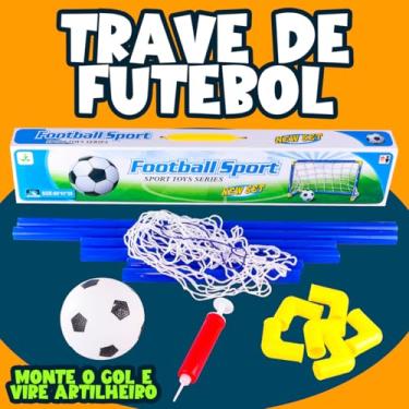 Imagem de Kit Trave de Futebol Infantil com Bola + Bomba de Ar - Brinquedo para crianças - Esporte infantil - 60 centimetros