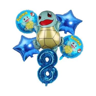 Imagem de Conjunto De Balões De Aniversário Pokémon Pikachu Squirtle Charmander 