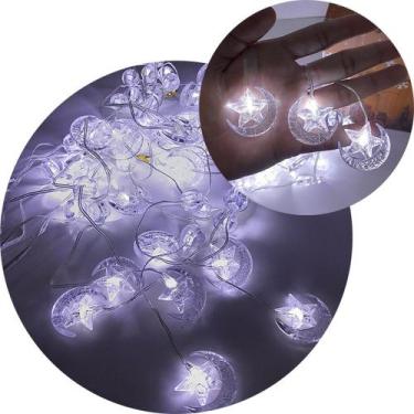 Imagem de Pisca Cortina Estrelas Natal 80 Lâmpadas LEDs 3x1M 110-220v - Genérico